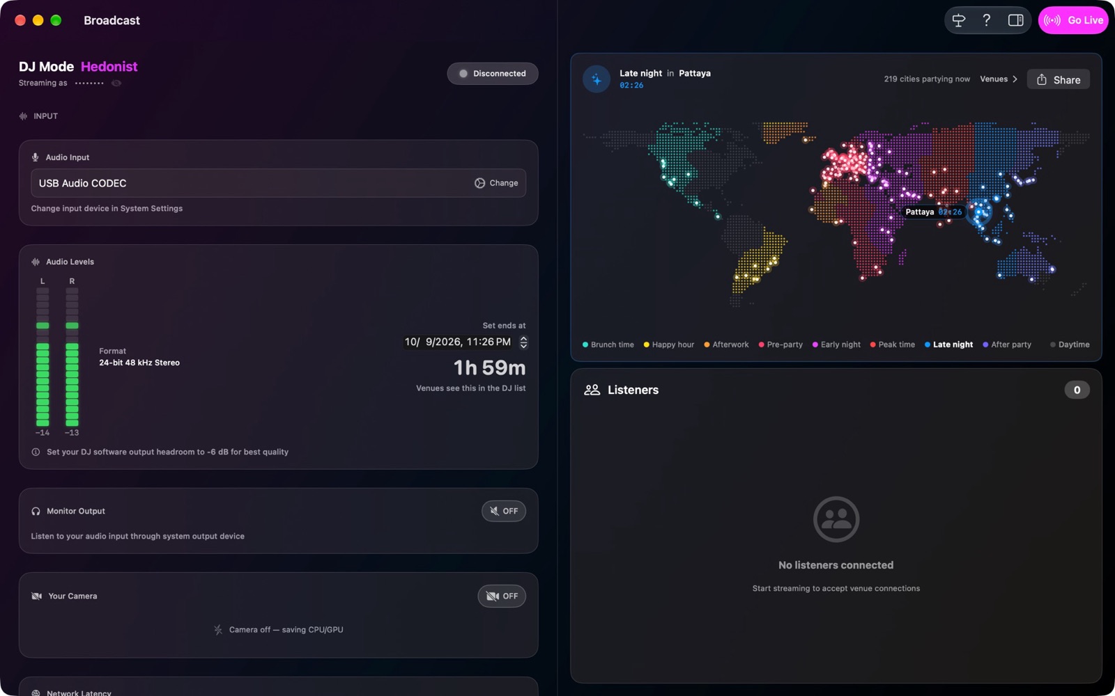 DJing Stream App Interface